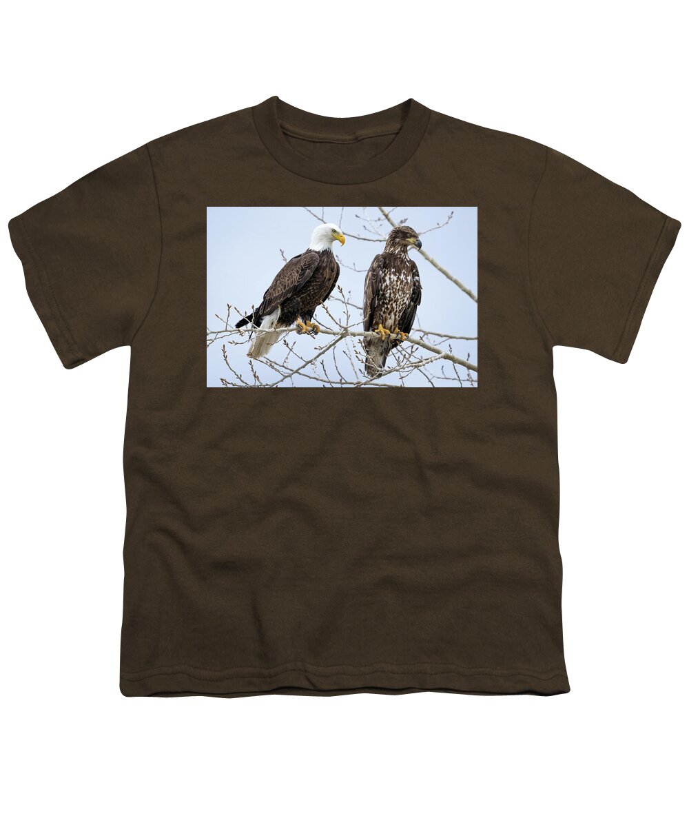 Blad Eagles Youth T-Shirt featuring the photograph Bald Eagles by Wesley Aston