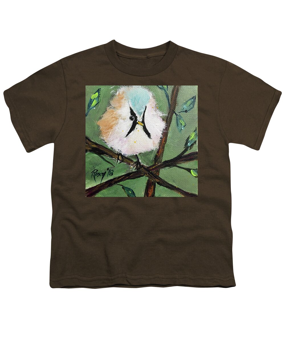 Bearded Tit Youth T-Shirt featuring the painting Bearded Tit #1 by Roxy Rich