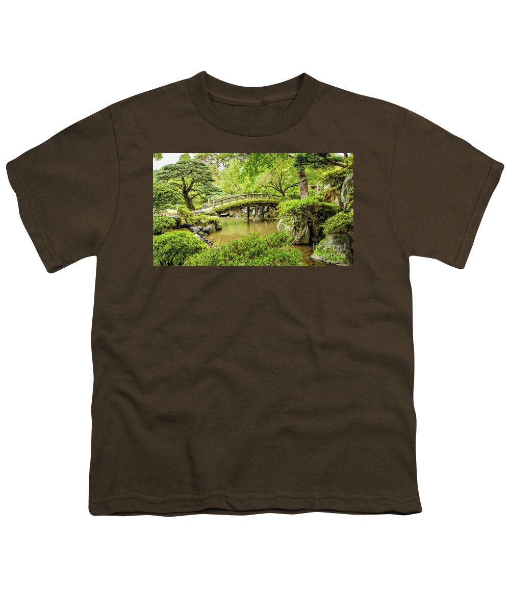 Gonaitei Youth T-Shirt featuring the photograph Gonaitei garden, Kyoto imperial palace by Lyl Dil Creations
