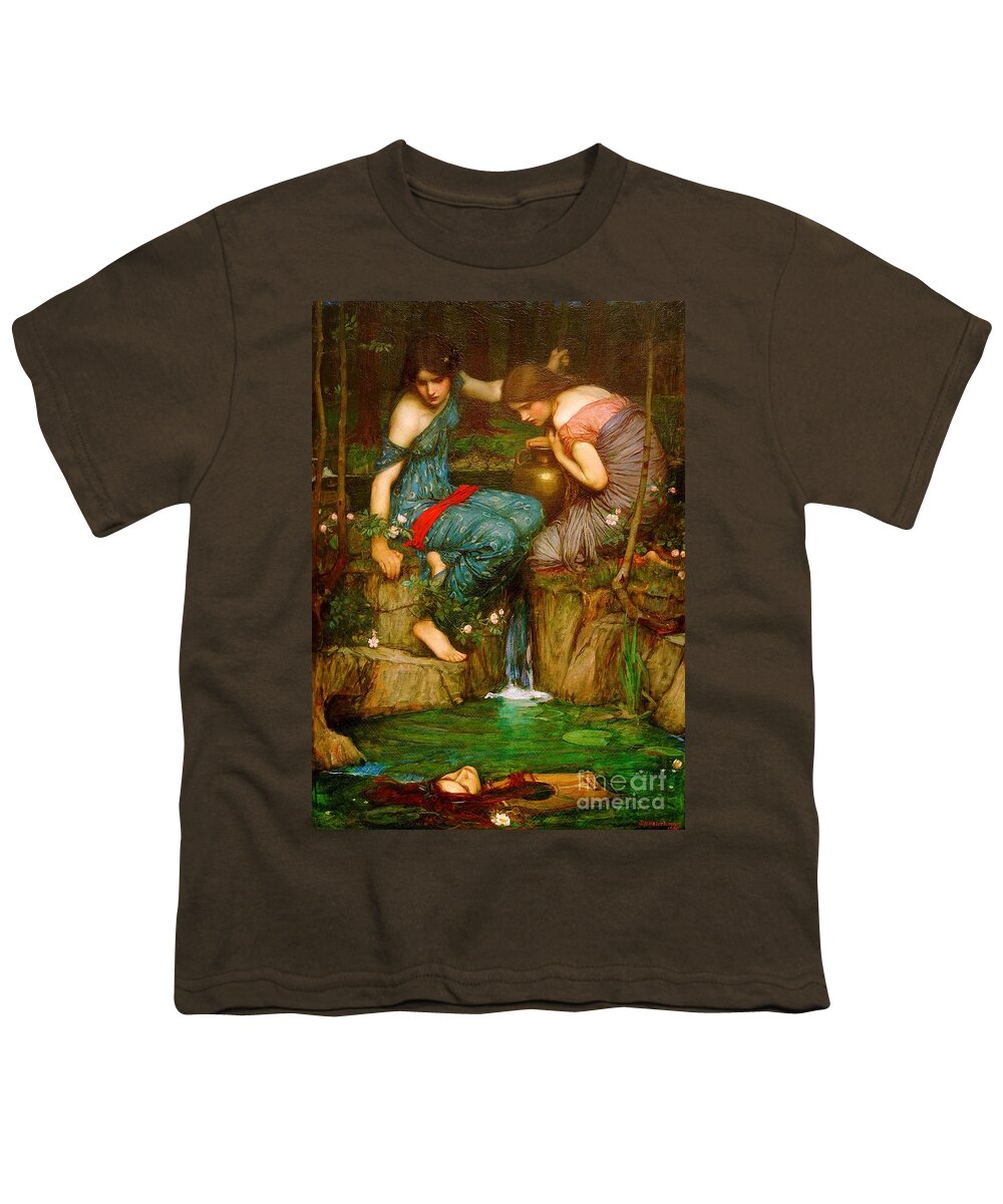 Nymphs Finding The Head Of Orpheus Youth T-Shirt featuring the painting Nymphs finding the head of Orpheus by John William Waterhouse
