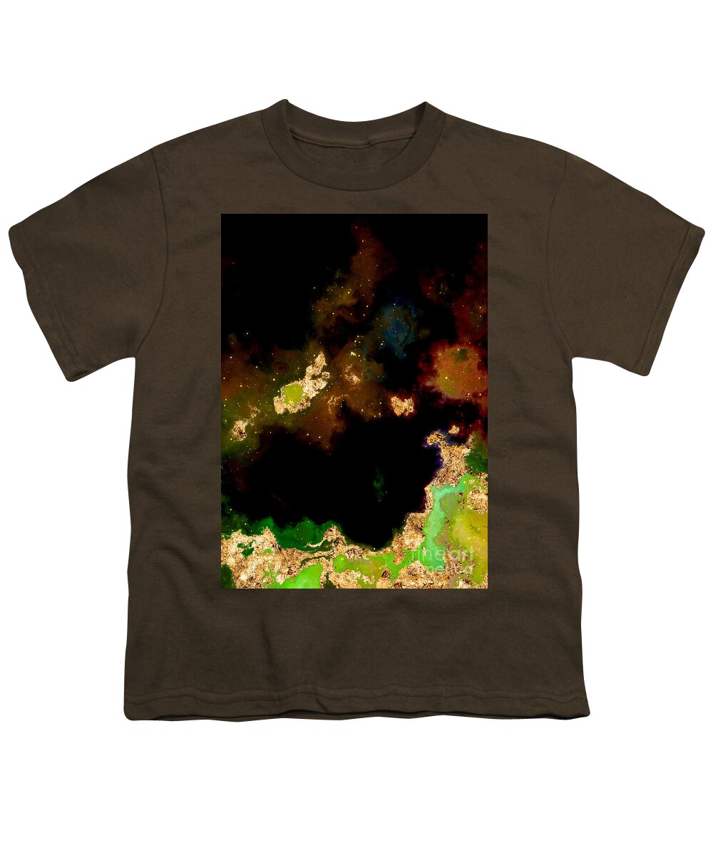 Holyrockarts Youth T-Shirt featuring the mixed media 100 Starry Nebulas in Space Abstract Digital Painting 026 by Holy Rock Design