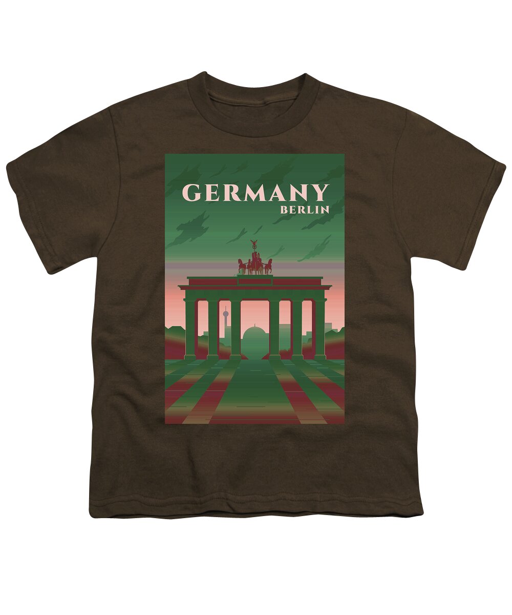 Oil On Canvas Youth T-Shirt featuring the digital art Berlin #8 by Celestial Images