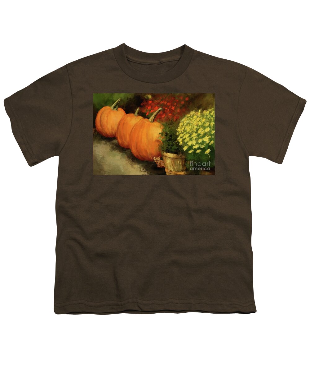 Halloween Youth T-Shirt featuring the digital art A Tiny Halloween Surprise by Lois Bryan