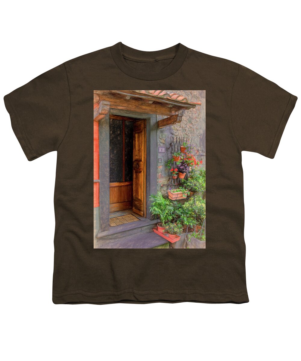 Tuscany Youth T-Shirt featuring the photograph A Warm Tuscan Welcome by Marcy Wielfaert