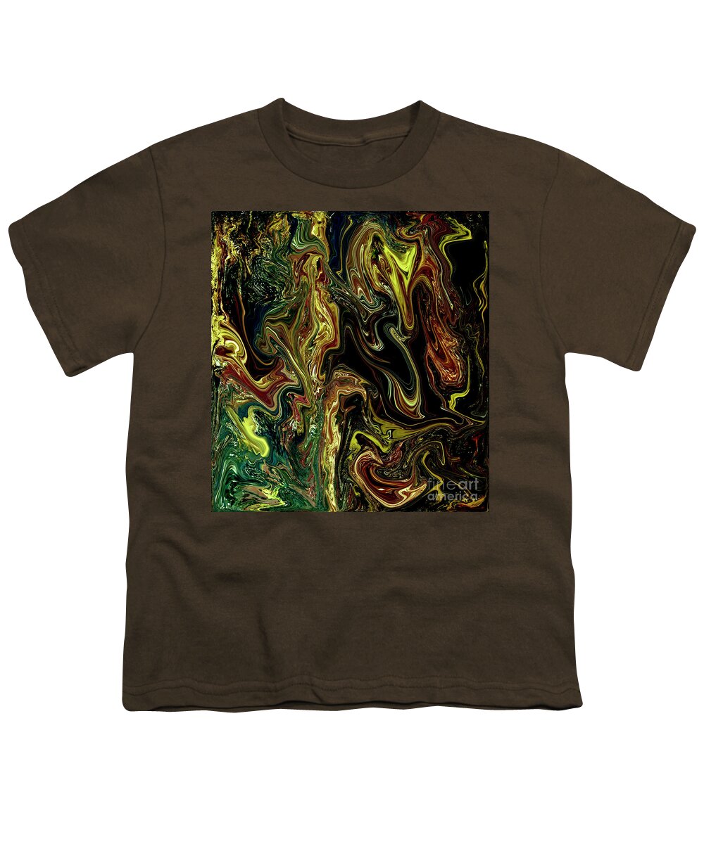A-fine-art Youth T-Shirt featuring the painting Abstract Elegance 6 by Catalina Walker