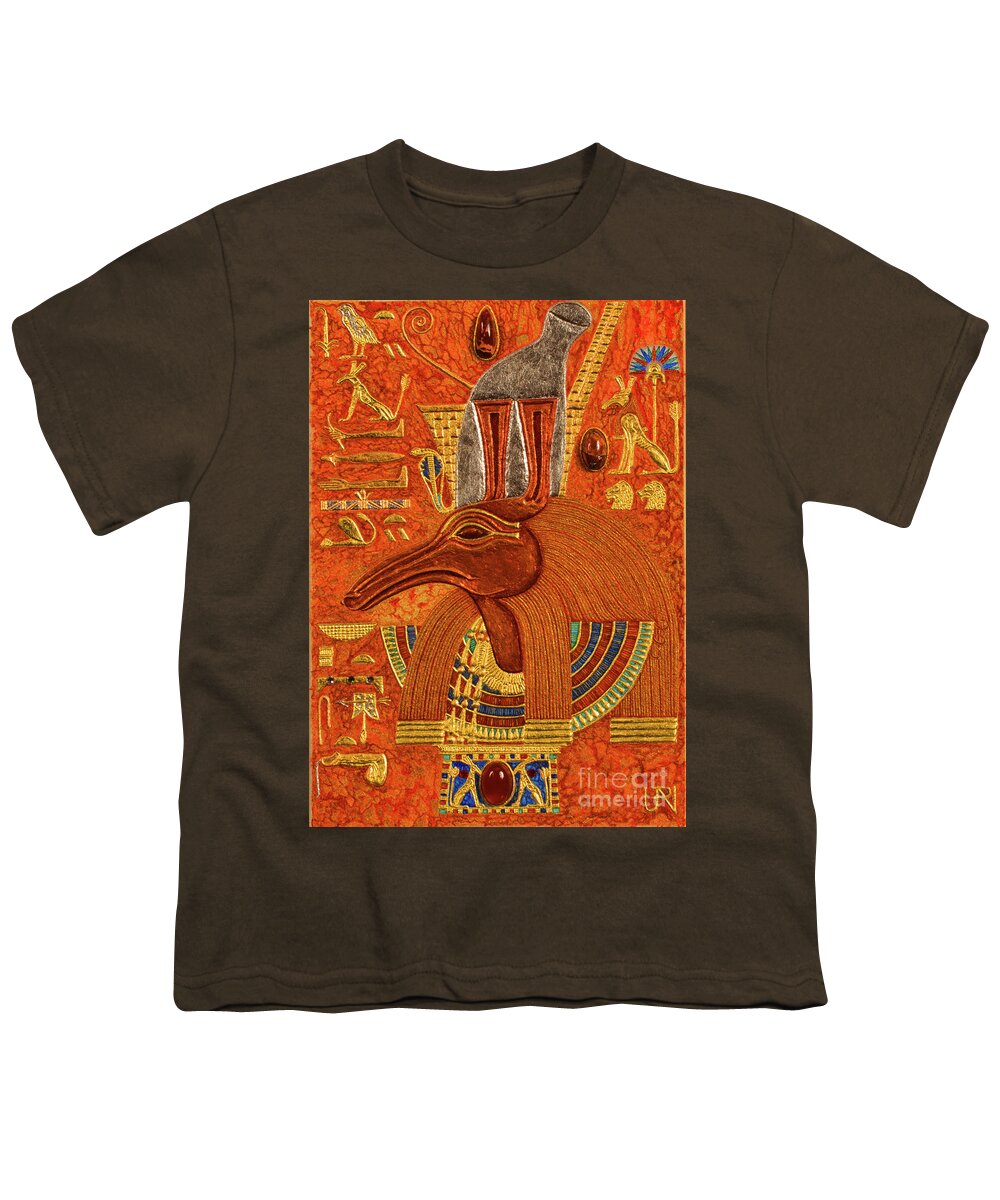 Ancient Youth T-Shirt featuring the mixed media Akem-Shield of Sutekh Who is Great of Strength by Ptahmassu Nofra-Uaa