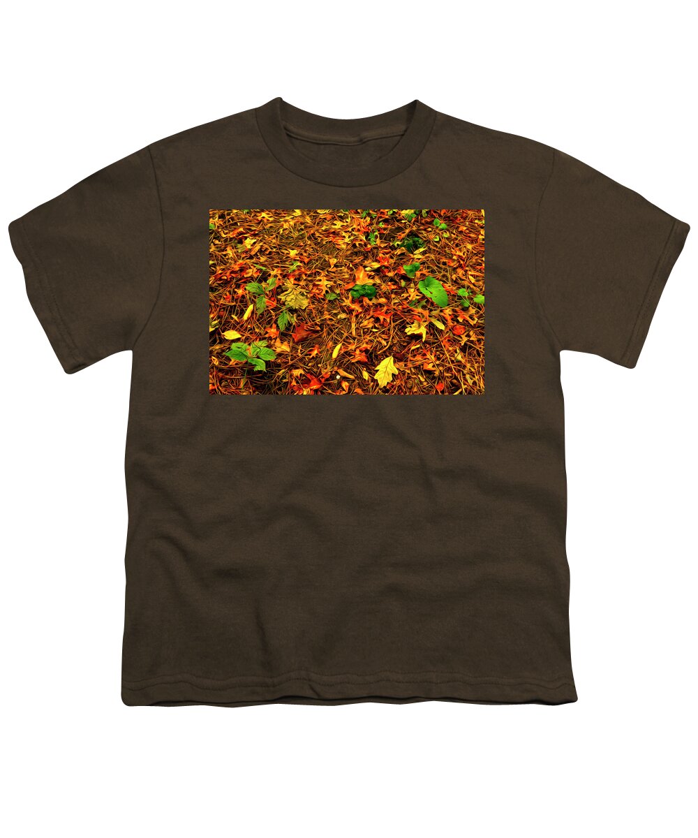 Autumn Colors Youth T-Shirt featuring the photograph Autumn Colors on the Forest Floor by Sandra J's