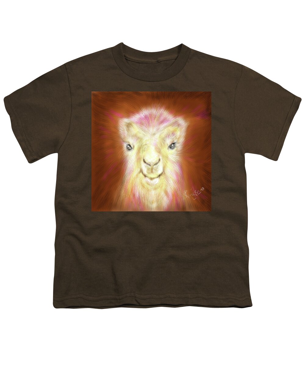 Camel Youth T-Shirt featuring the painting Adorable baby Camel by Remy Francis