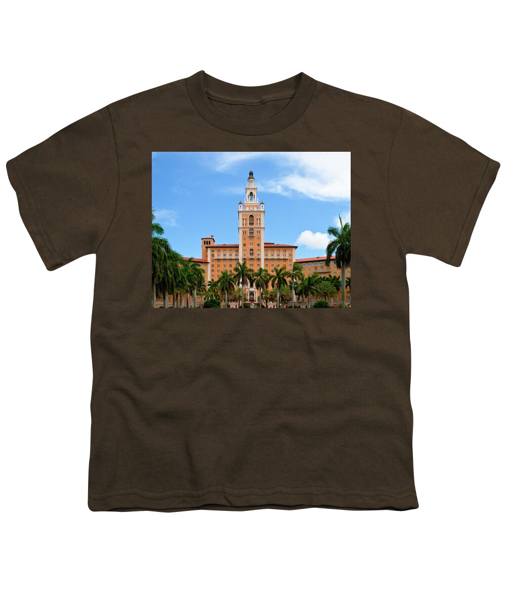 Architecture Youth T-Shirt featuring the photograph Biltmore Hotel Coral Gables by Ed Gleichman
