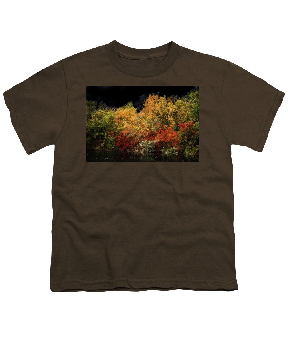 Autumn Youth T-Shirt featuring the photograph Black Autumn Corner by Philippe Sainte-Laudy