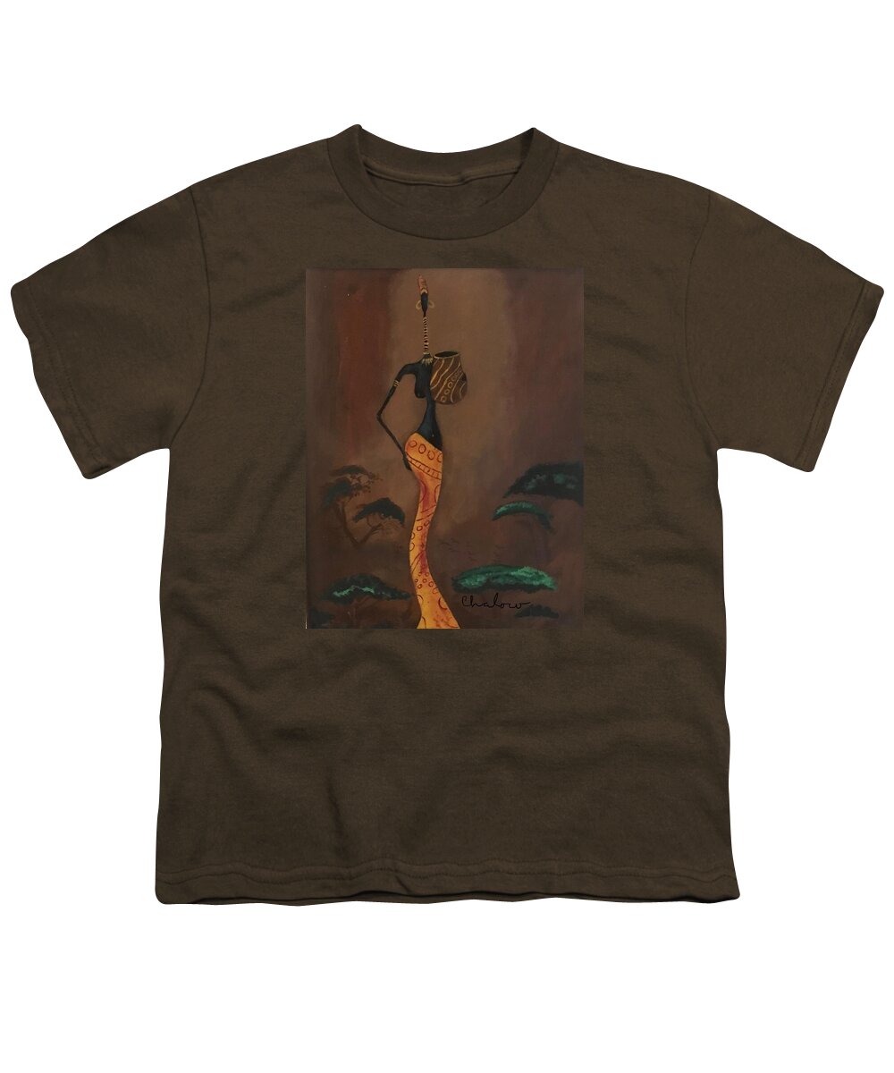 Black Art Youth T-Shirt featuring the painting Black Beauty by Charles Young