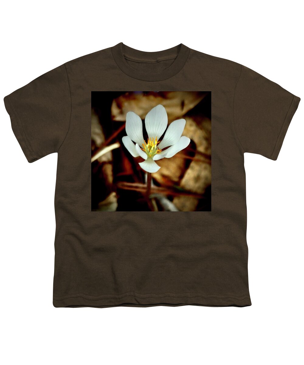 Bloodroot Youth T-Shirt featuring the photograph Bloodroot by Sarah Lilja