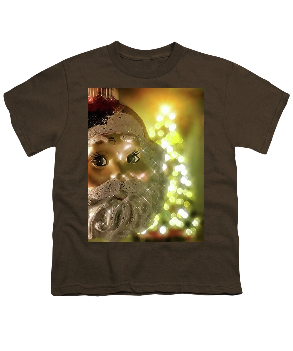  Youth T-Shirt featuring the photograph Santa Lights Up My Life by Lorella Schoales