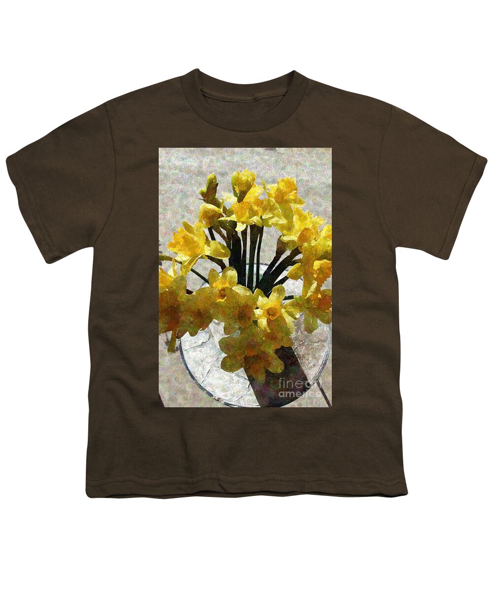 Daffodils Youth T-Shirt featuring the photograph Bouquet of Daffodils by Katherine Erickson