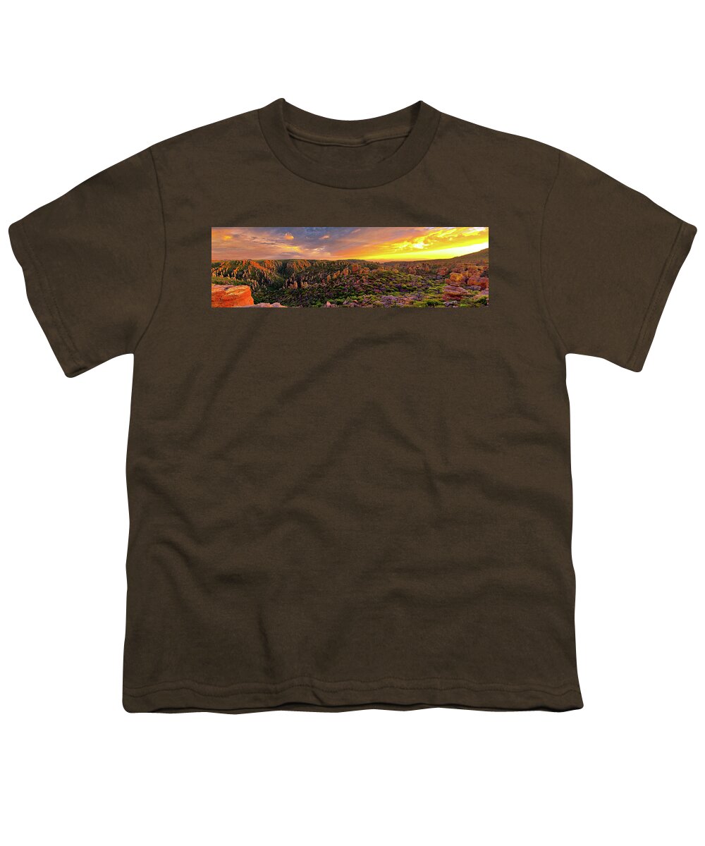 Chiricahua Mountains Youth T-Shirt featuring the photograph Chiricahua Mountains Sunset Panorama, Arizona by Chance Kafka