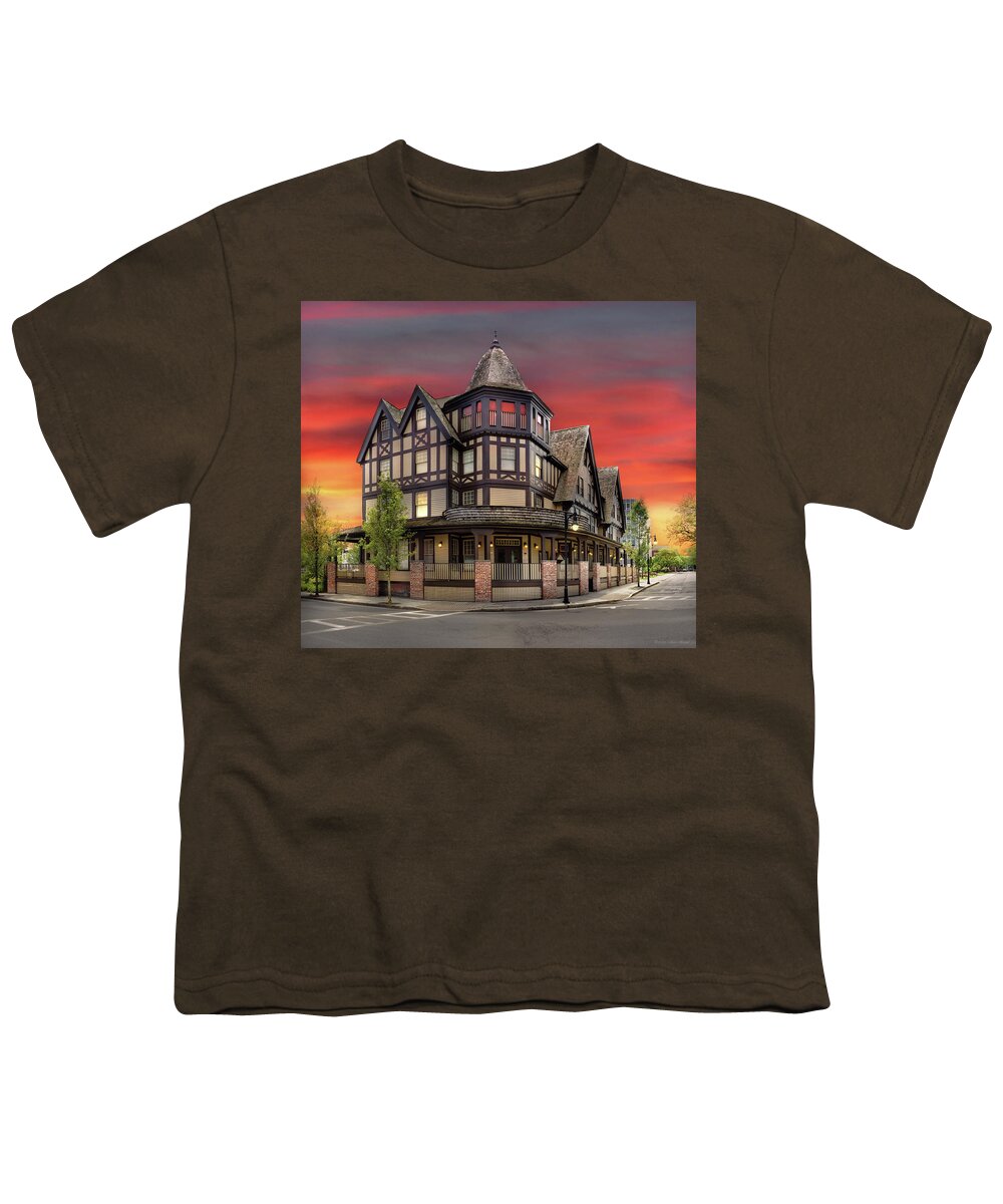 Kingston Youth T-Shirt featuring the photograph City - Kingston, NY - The Kirkland Hotel by Mike Savad
