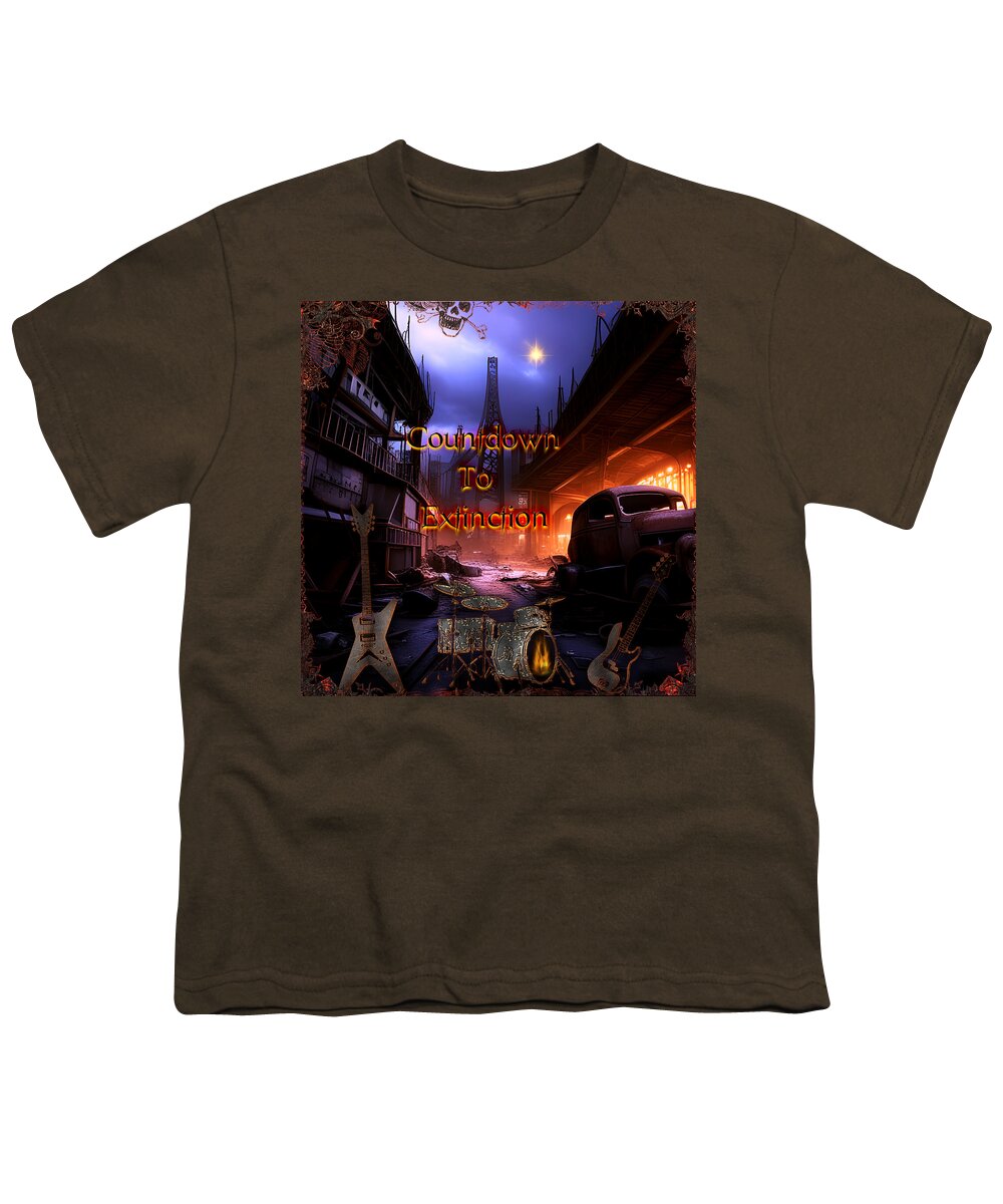 Hard Rock Music Youth T-Shirt featuring the digital art Countdown To Extinction by Michael Damiani