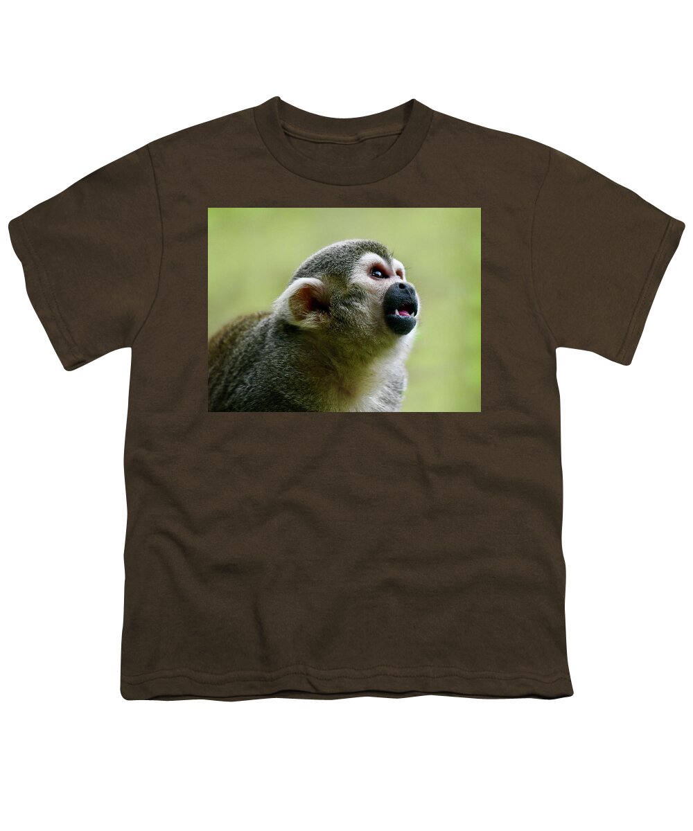 Monkey Youth T-Shirt featuring the photograph Curious Squirrel Monkey by Richard Bryce and Family