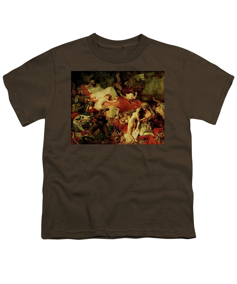 Louvre Youth T-Shirt featuring the painting Death of Sardanapalus by Eugene Delacroix