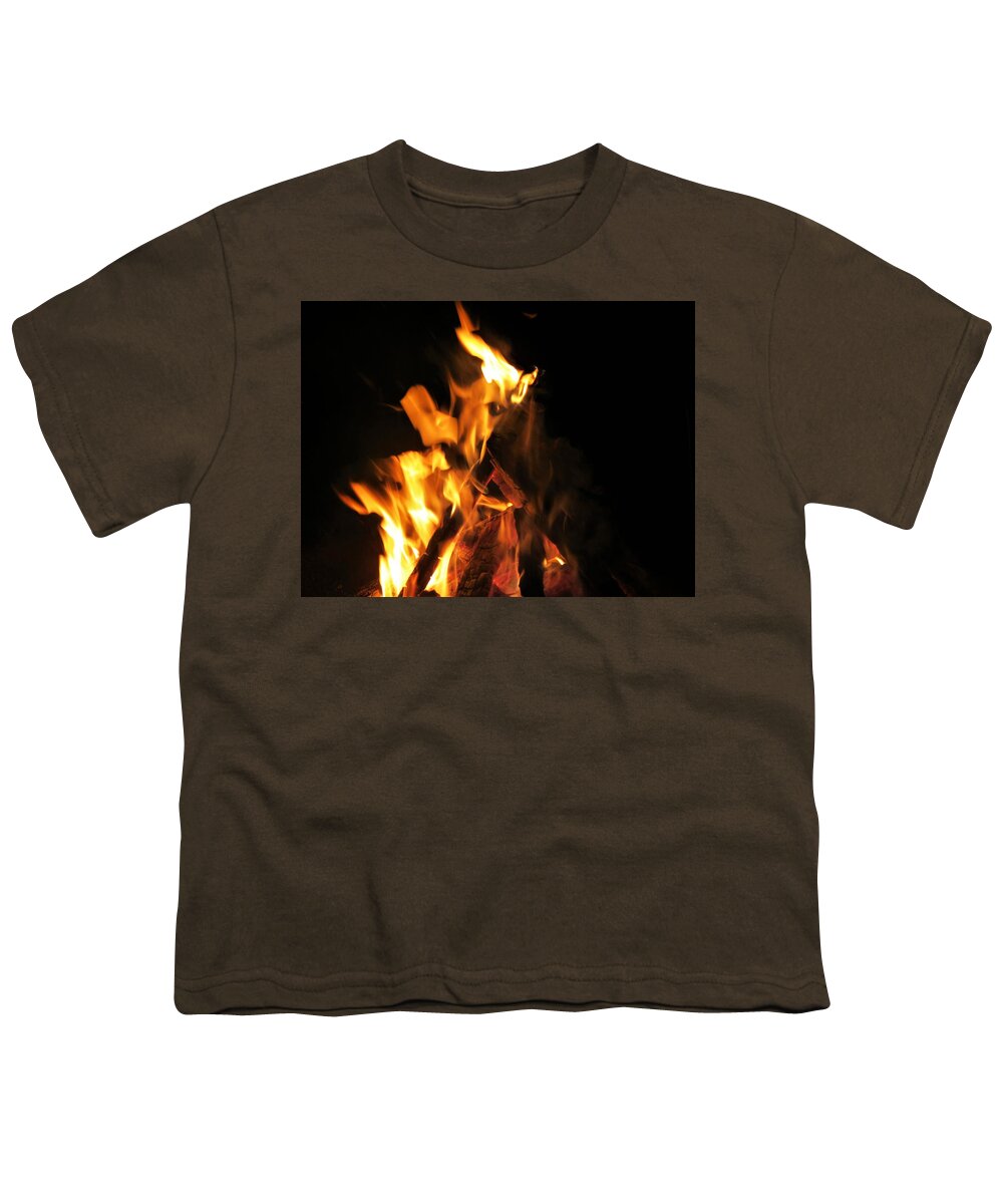 Fire Youth T-Shirt featuring the photograph Face in the Fire by Azthet Photography