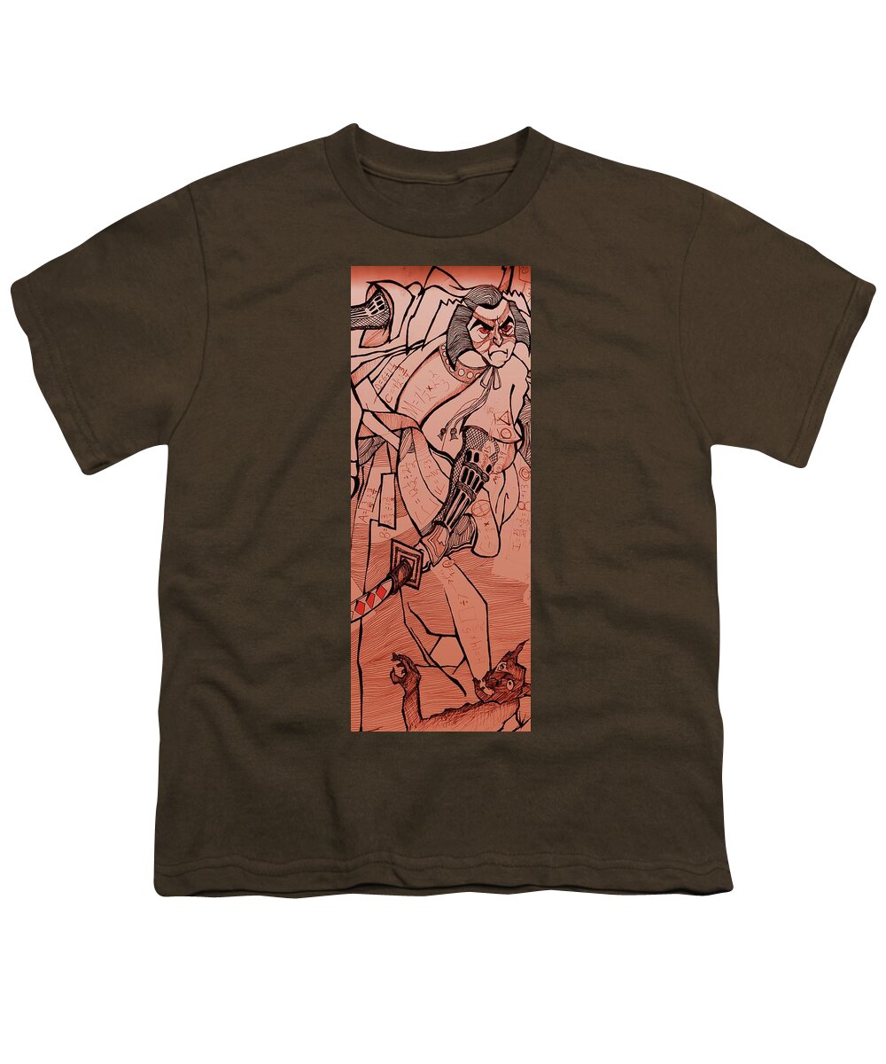 Fractal Fugatchi Youth T-Shirt featuring the painting Fractal Fugatchi by John Gholson