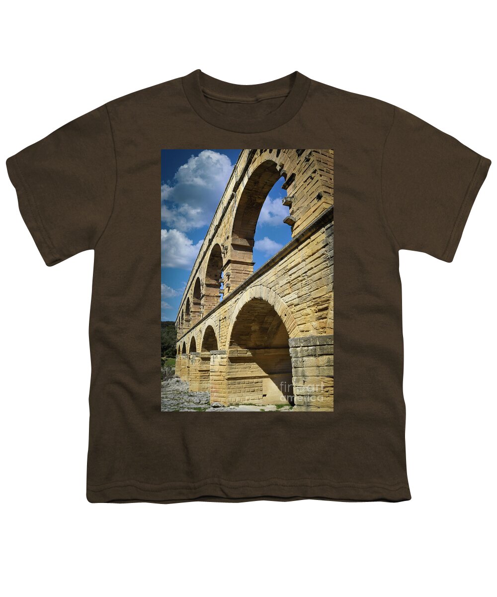 Pont Du Guard Youth T-Shirt featuring the photograph France Pont du Guard Photo 169 by Lucie Dumas