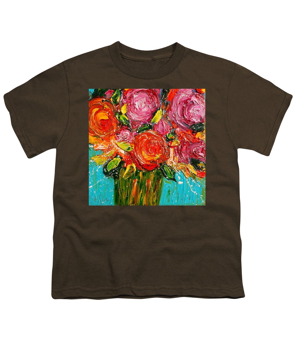  Youth T-Shirt featuring the painting Full Bloom by Chiara Magni