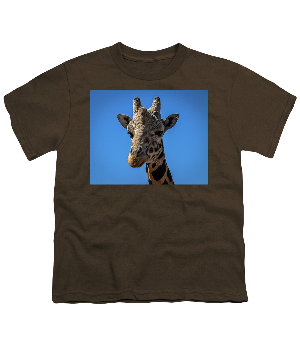 Giraffe Youth T-Shirt featuring the photograph Giraffe Lover by Laura Putman