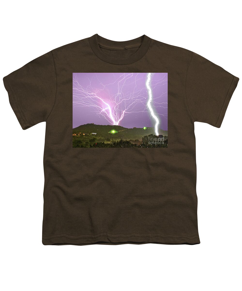 Insane Youth T-Shirt featuring the photograph Insane Tower Lightning by Michael Tidwell