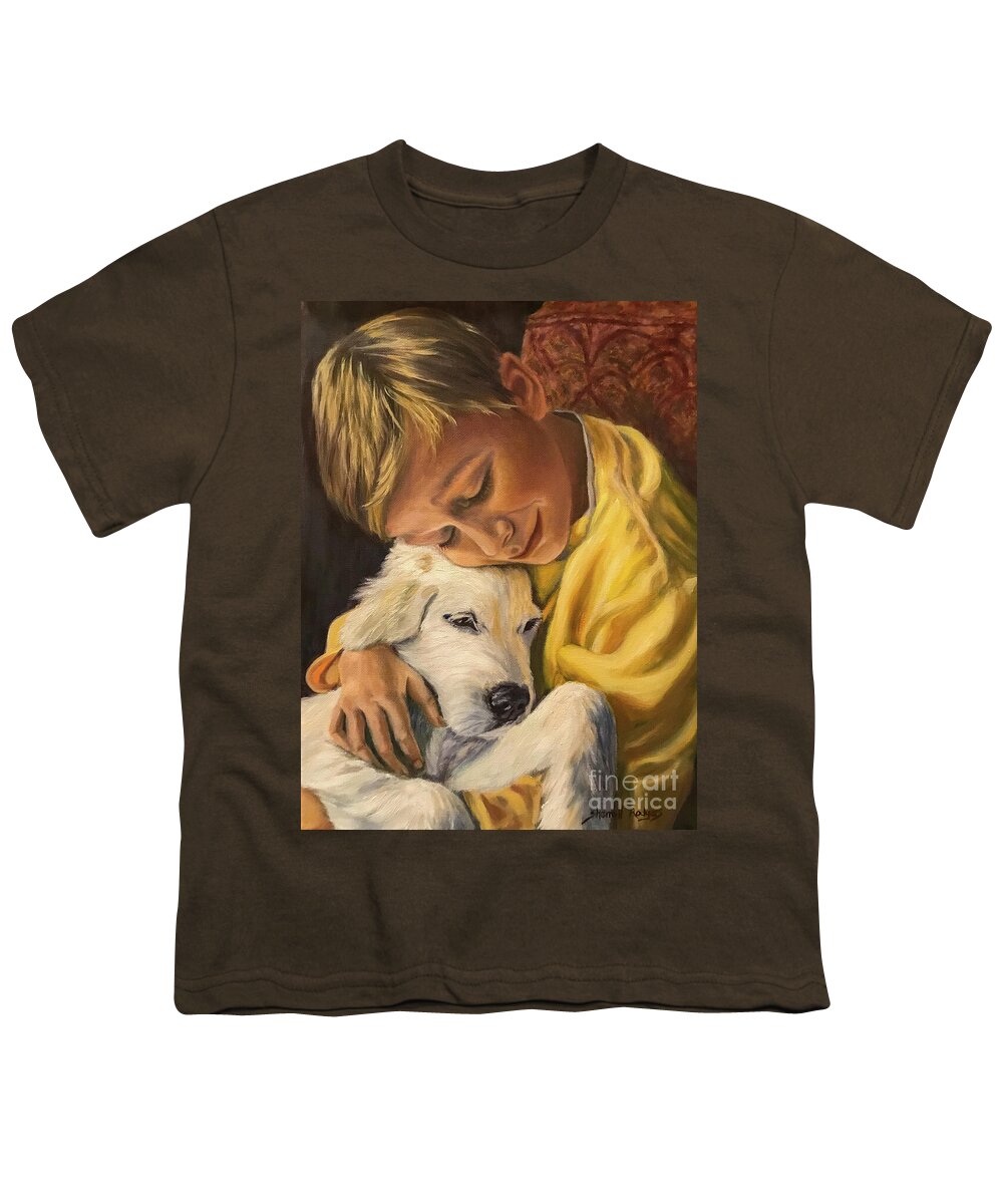 Oil Painting Youth T-Shirt featuring the painting JM and his Willow by Sherrell Rodgers