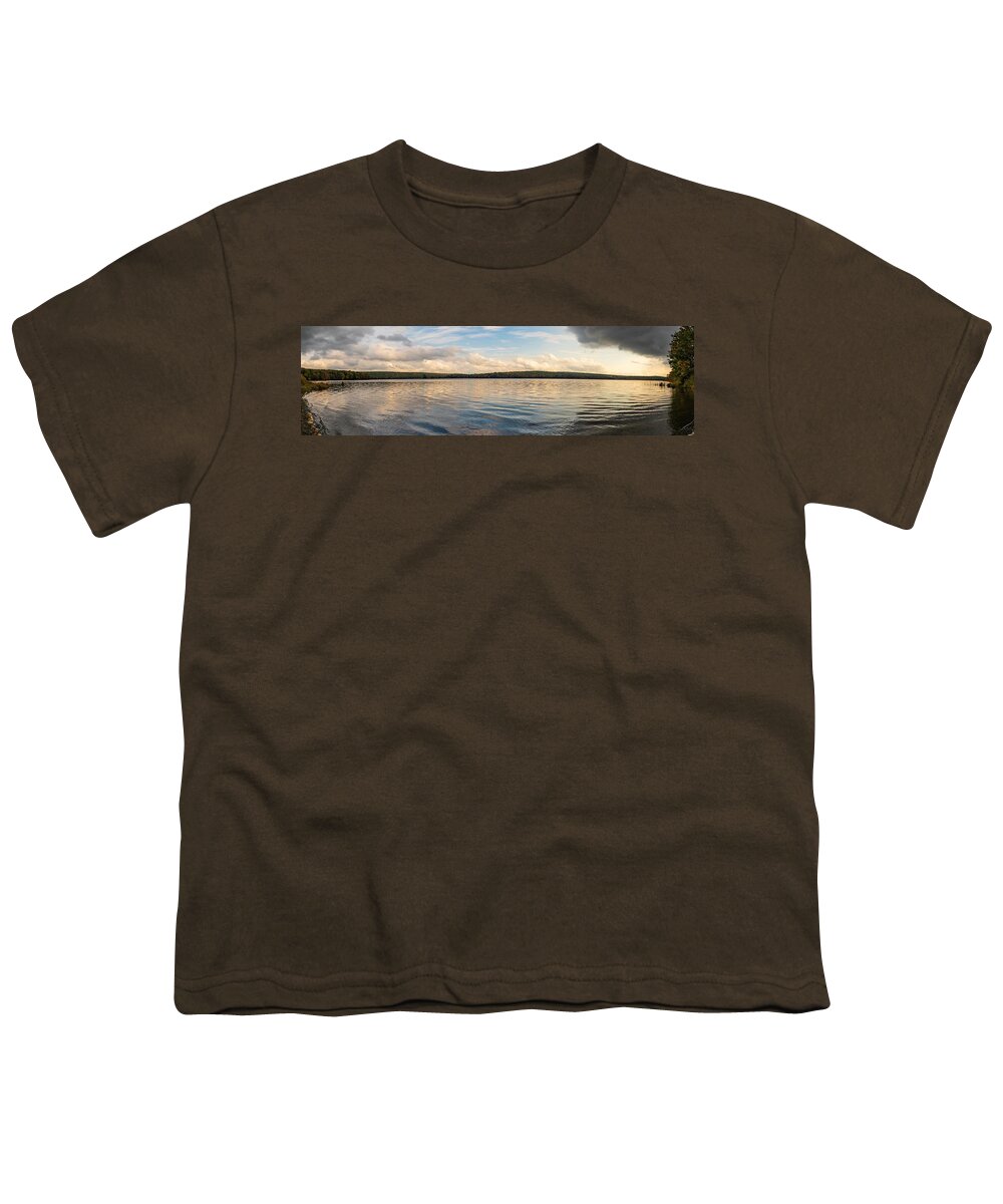 Panorama Youth T-Shirt featuring the photograph Landscape Photography - Shohola Lake by Amelia Pearn