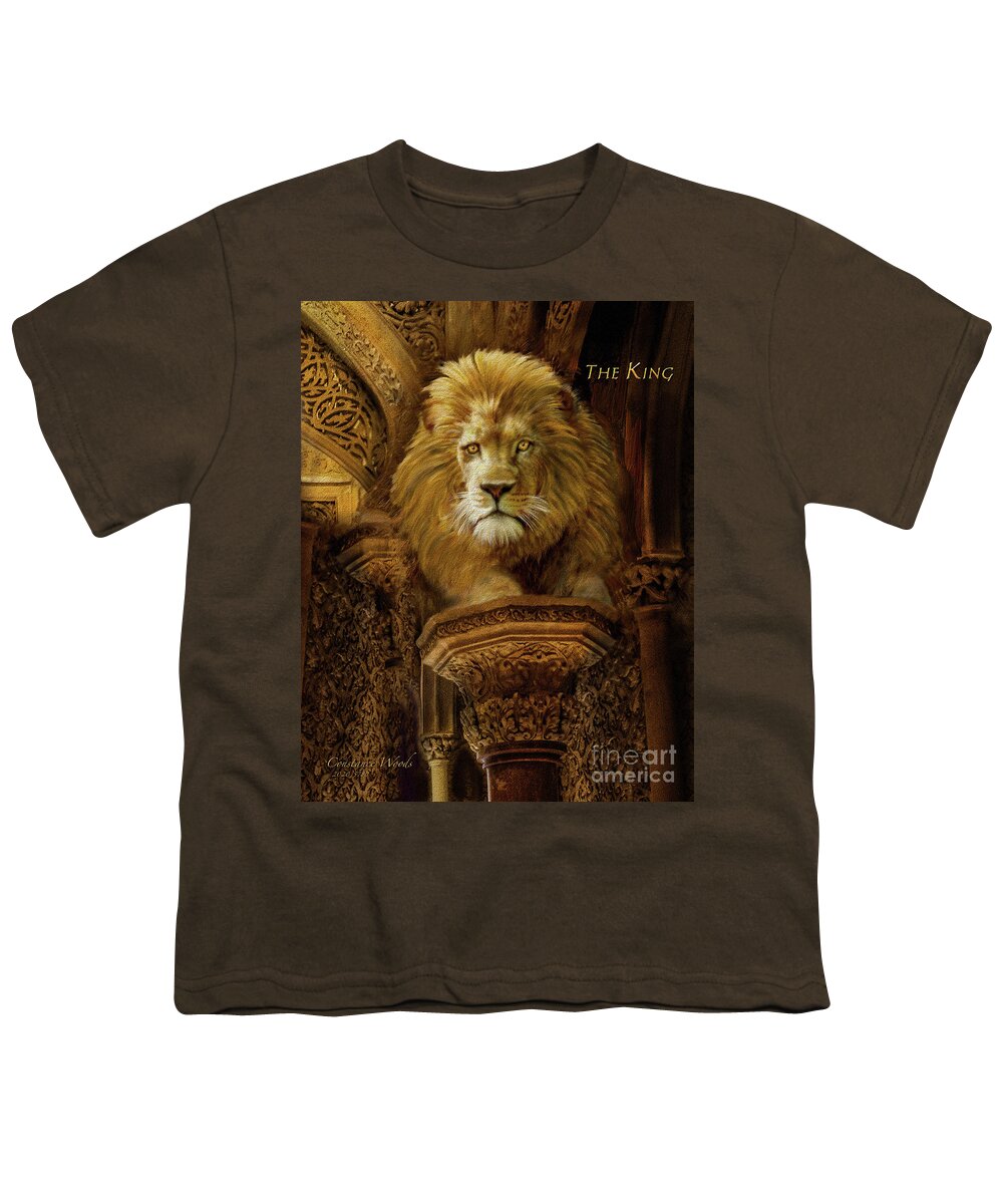 Lion Youth T-Shirt featuring the digital art Lion The King by Constance Woods