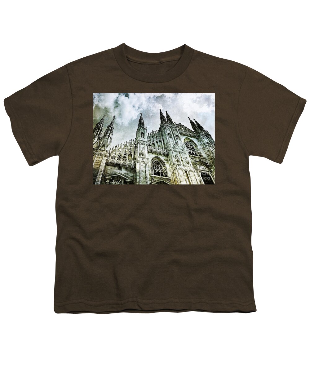 Milan Cathedral Youth T-Shirt featuring the photograph Milan Duomo by Ramona Matei