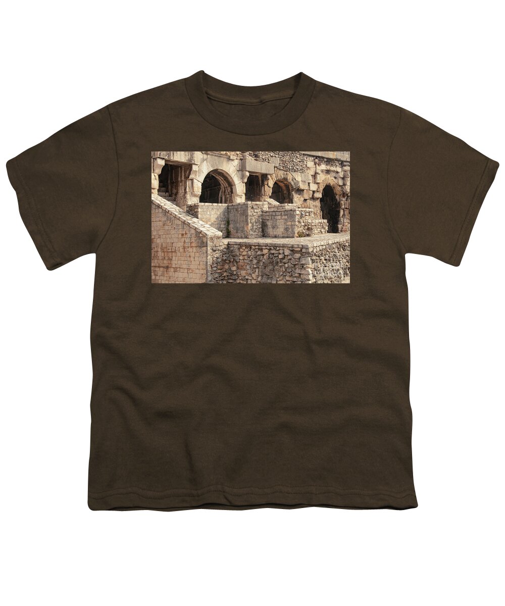 Nîmes Arena Youth T-Shirt featuring the photograph Nimes Roman Amphitheater Ruins by Bob Phillips