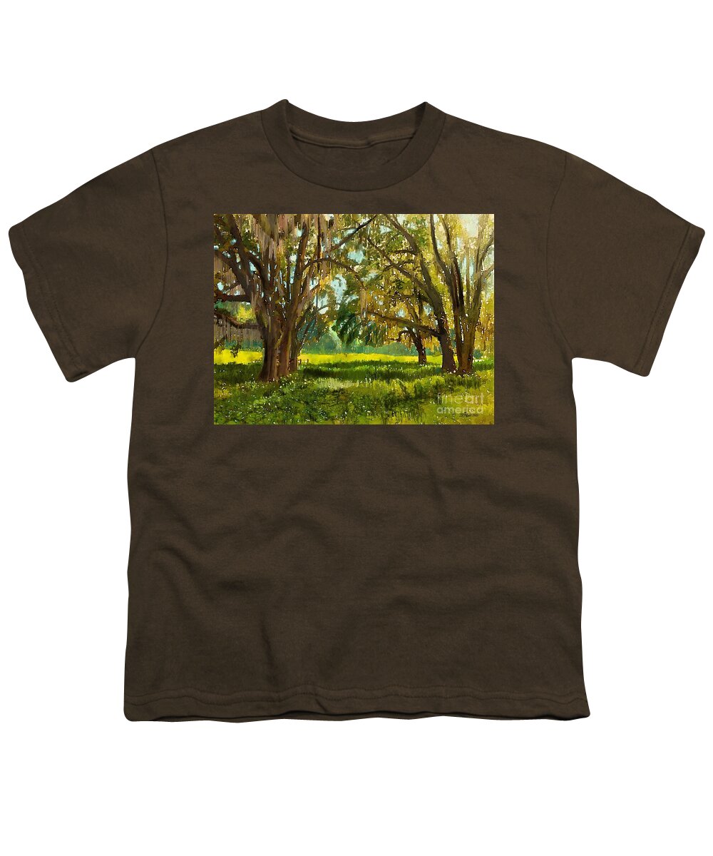 Tree Youth T-Shirt featuring the digital art Oak Trees with Moss by Joe Roache
