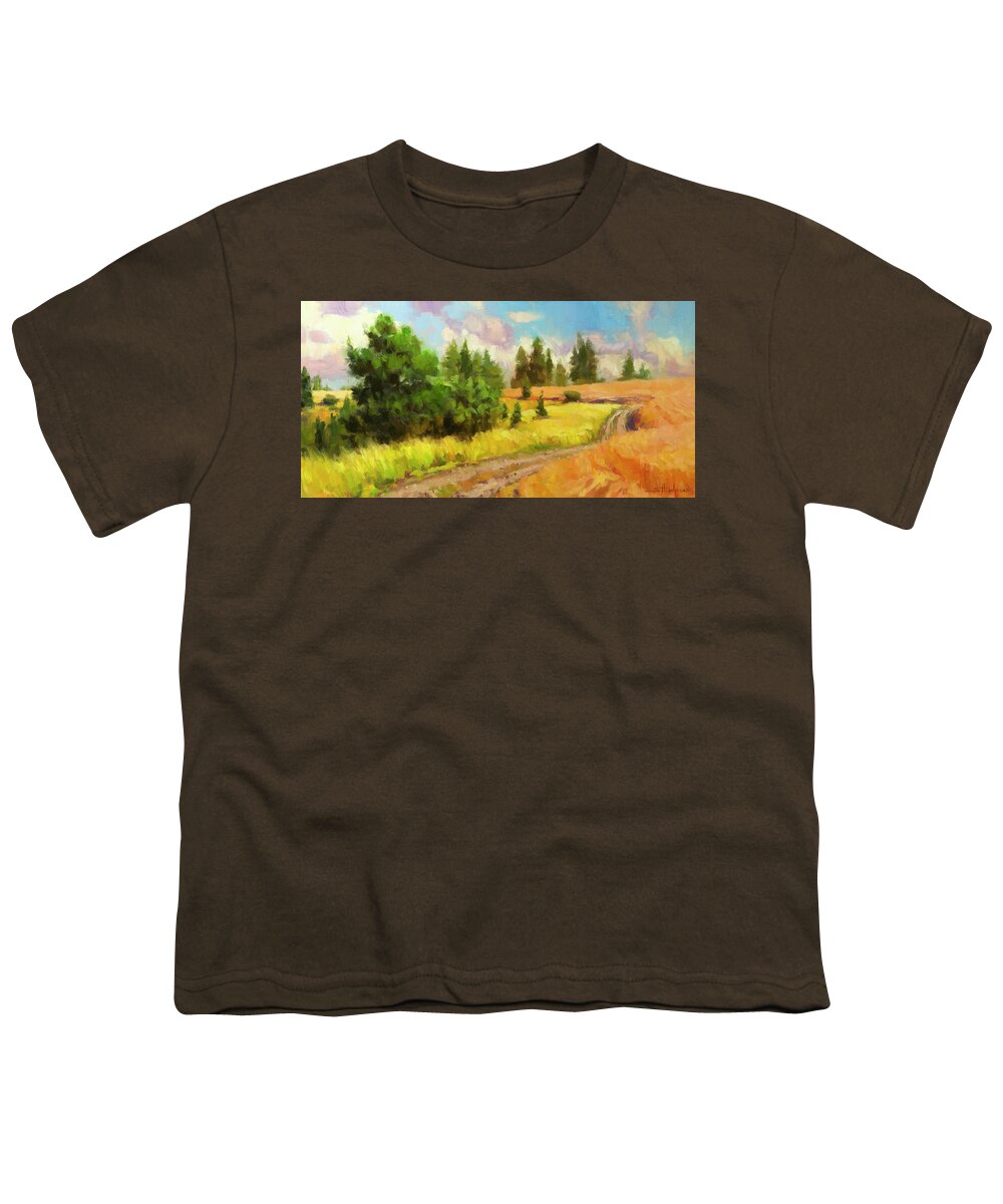 Landscape Youth T-Shirt featuring the painting Off the Grid by Steve Henderson