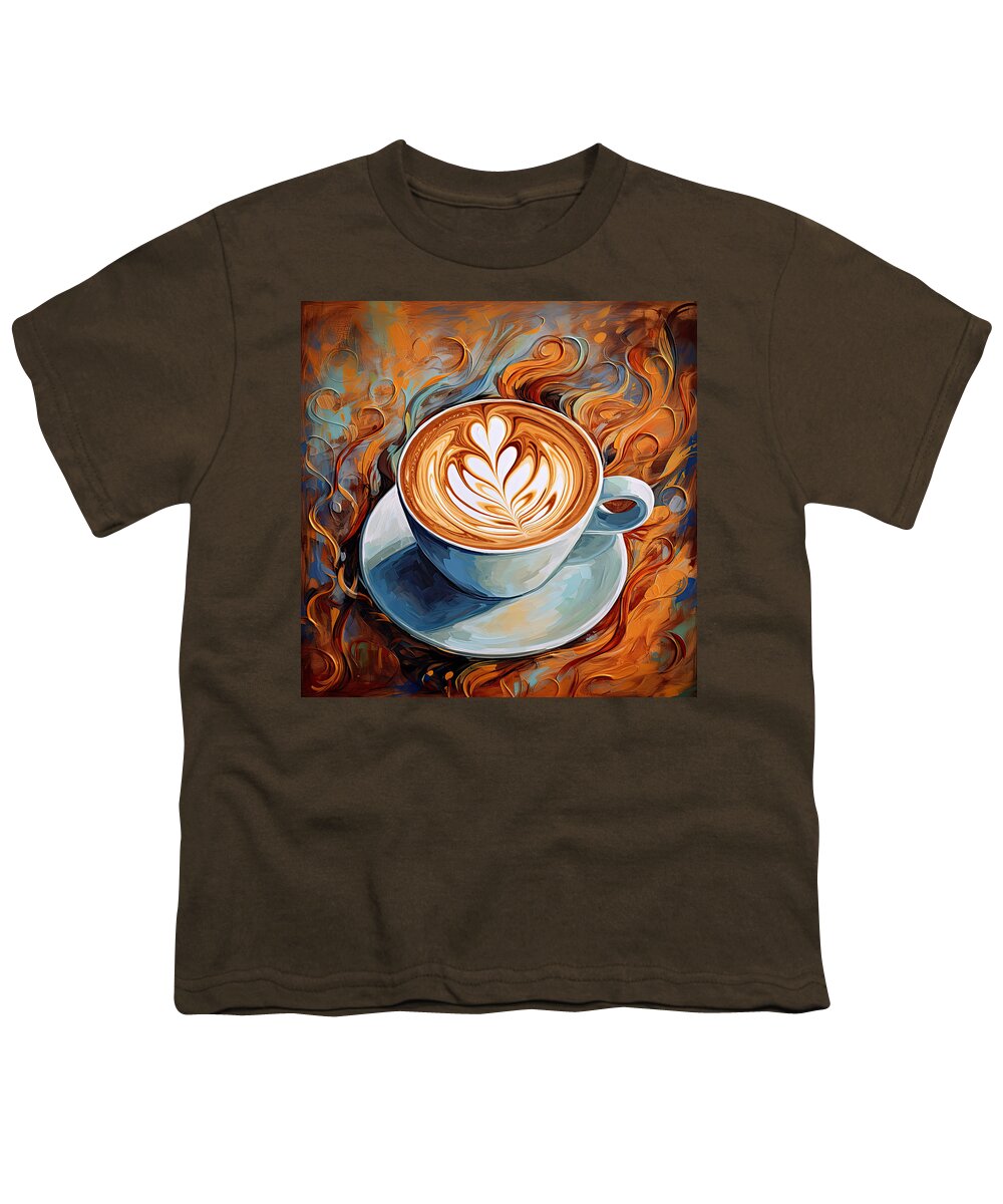 Coffee Youth T-Shirt featuring the digital art Oh My Latte by Lourry Legarde