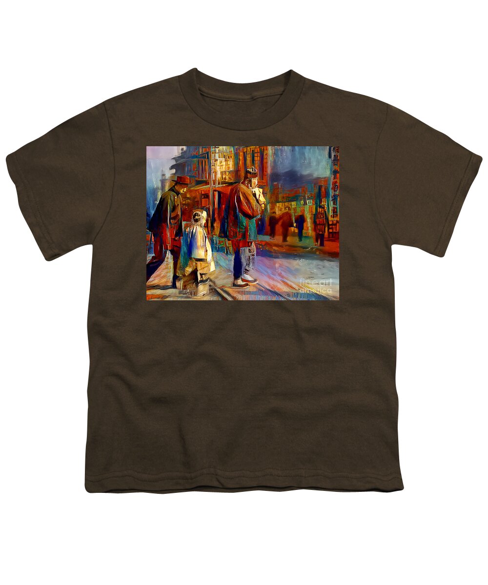 Wingsdomain Youth T-Shirt featuring the photograph Old San Francisco Chinatown Painterly Art 20210722 v3 by Wingsdomain Art and Photography