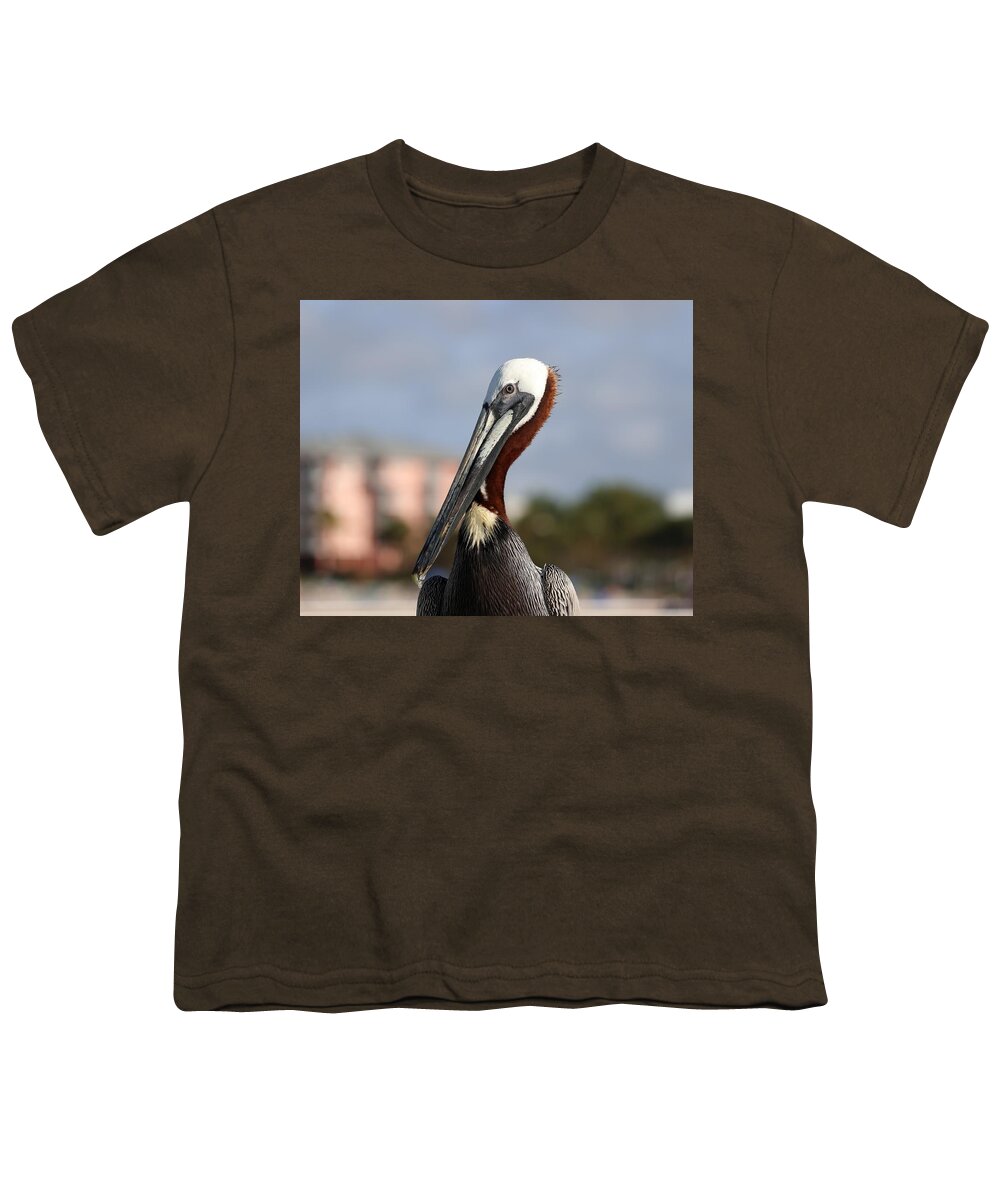 Pelicans Youth T-Shirt featuring the photograph Pelican - Close Up 2 by Mingming Jiang