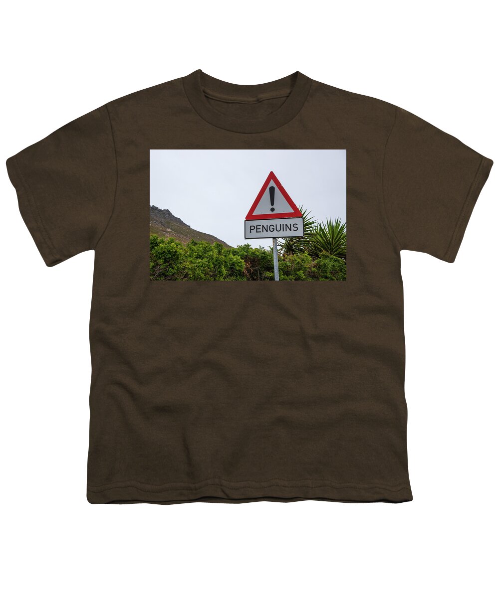 Sign Youth T-Shirt featuring the photograph Penguins Road Sign by Bill Cubitt