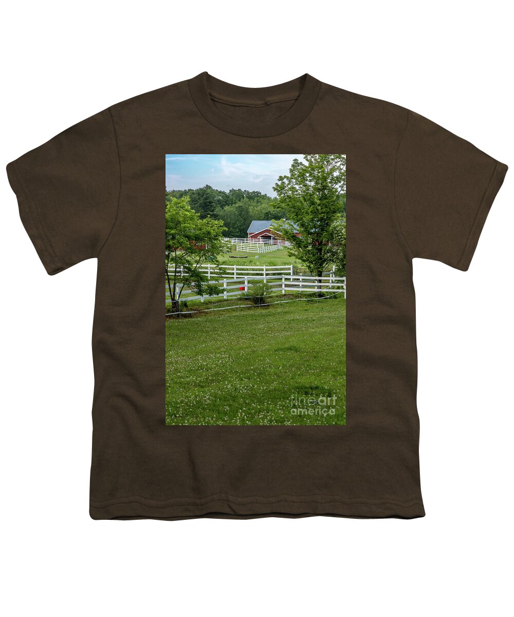 Agriculture Youth T-Shirt featuring the photograph Perfect Horse Farm by Elizabeth Dow