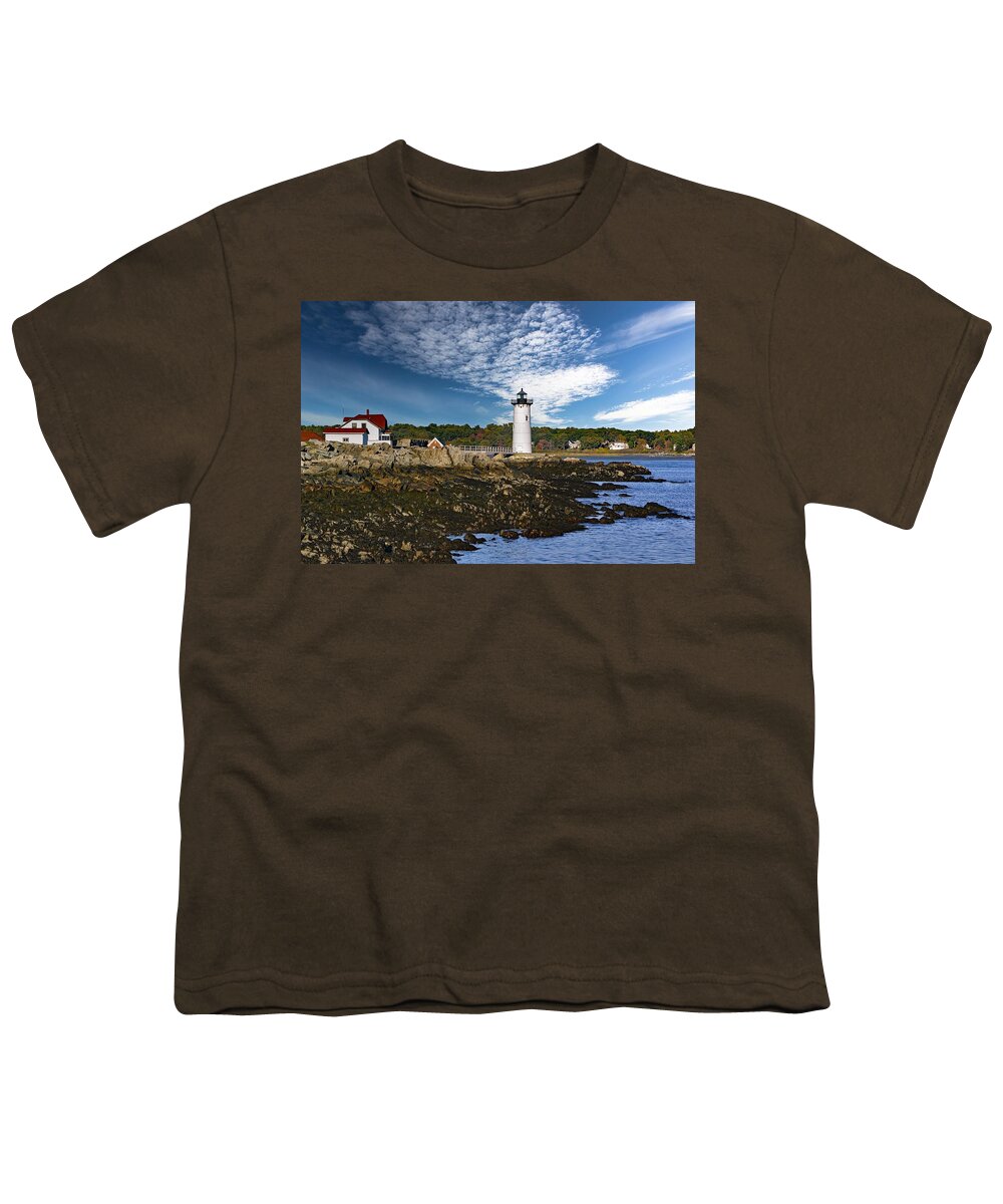 Lighthouse Youth T-Shirt featuring the photograph Portsmouth Harbor Lighthouse by Carolyn Mickulas