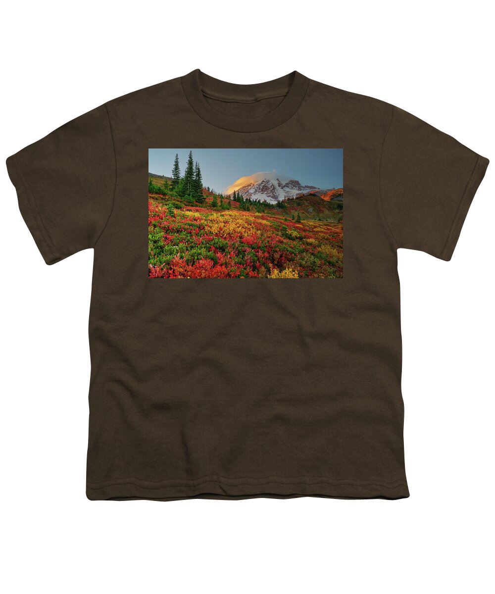 Mount Rainier National Park Youth T-Shirt featuring the photograph Rainier Fall Tapestry by Dan Mihai