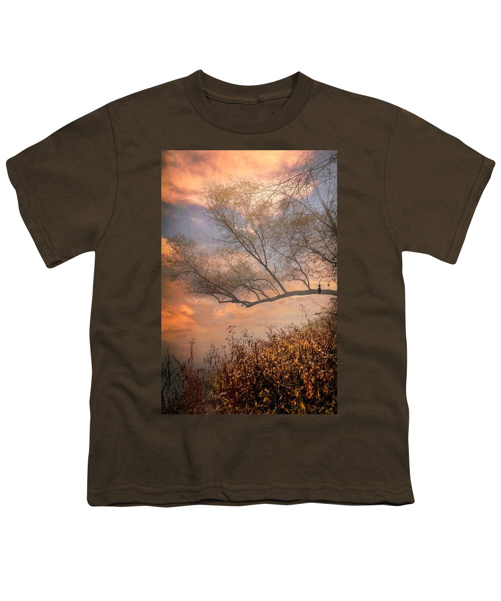Carolina Youth T-Shirt featuring the photograph Reaching Across the River in Autumn by Debra and Dave Vanderlaan