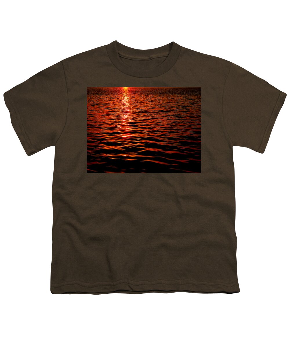 River Youth T-Shirt featuring the photograph Red River at Sunset by Linda Stern