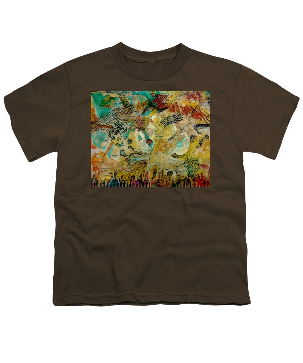 Autumn Youth T-Shirt featuring the painting Rich Autumn Primal by Lisa Kaiser
