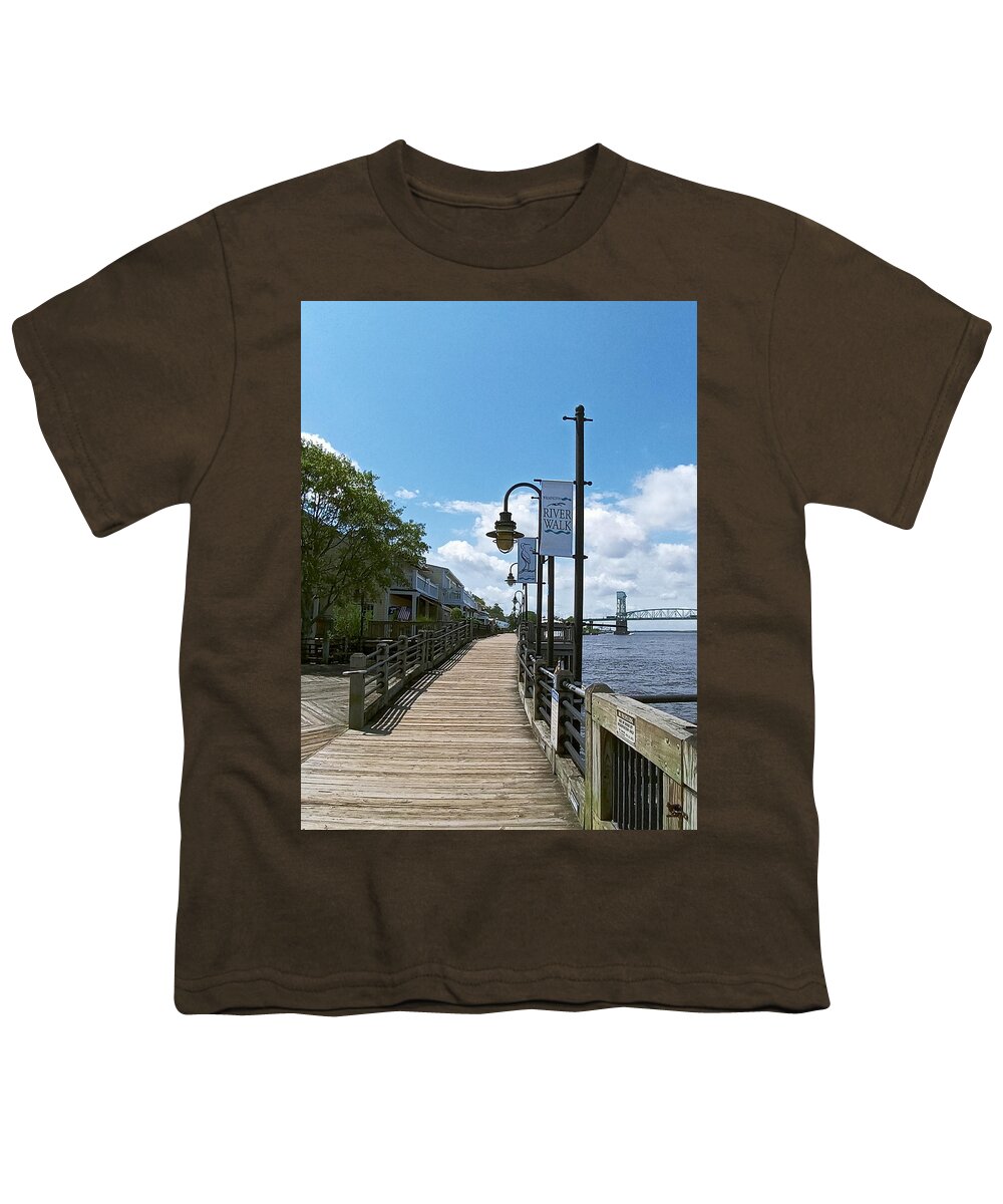 River Walk Youth T-Shirt featuring the photograph Riverwalk Looking South by Heather E Harman