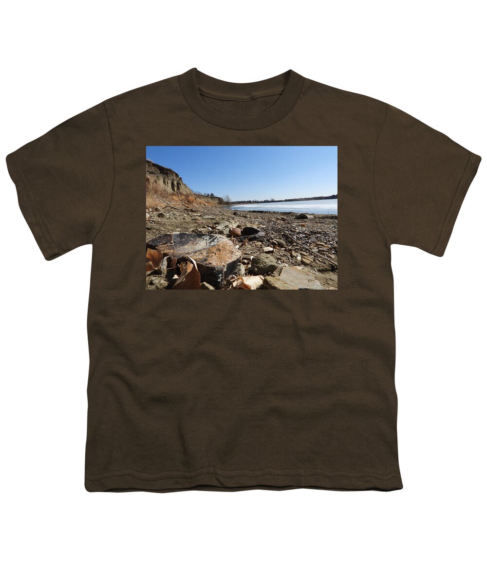 Flint Youth T-Shirt featuring the photograph Rocky Shore by Amanda R Wright
