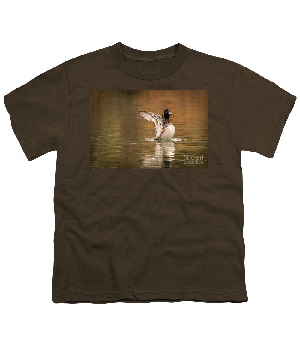 Scaup Youth T-Shirt featuring the photograph Scaup in the Water II by Alyssa Tumale