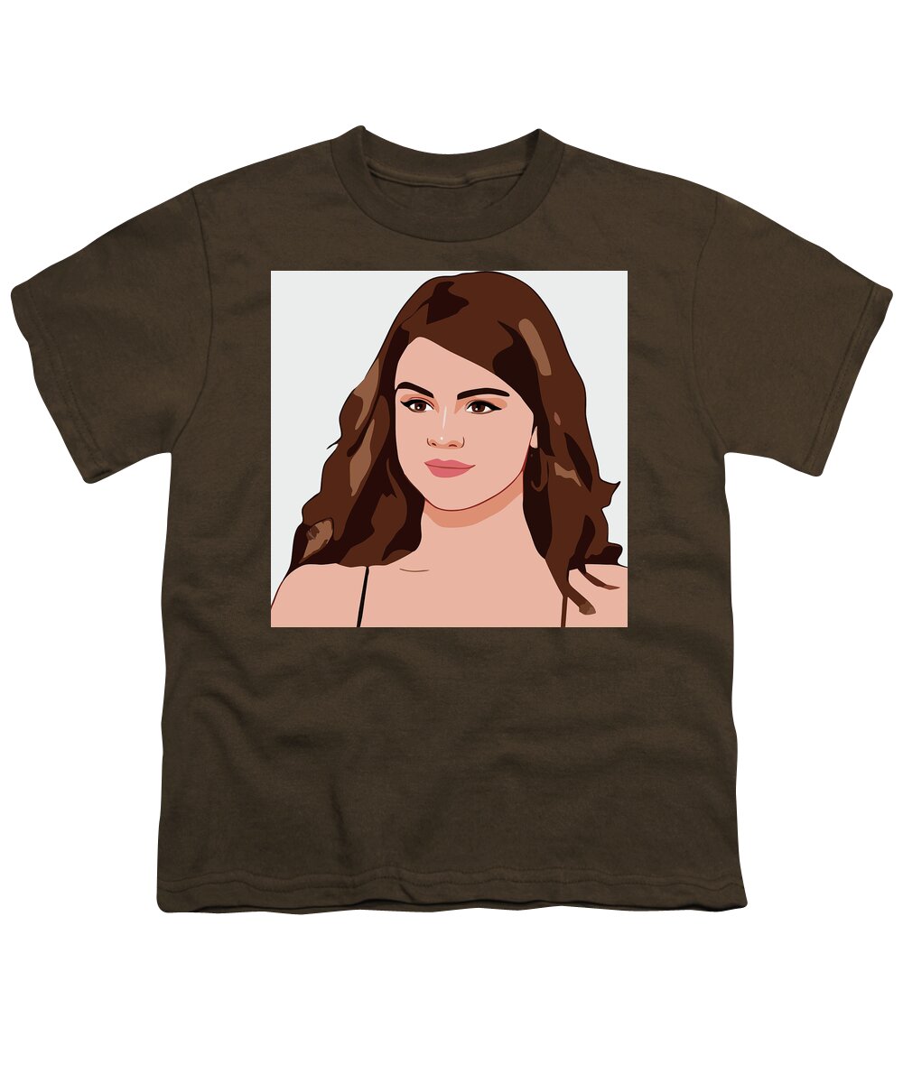 Selena Gomez Cartoon Portrait 1 Youth T-Shirt by Ahmad Nusyirwan - Fine Art  America